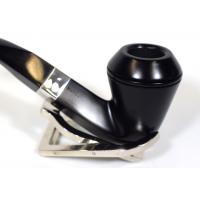 Peterson Sherlock Holmes Hansom Ebony Smooth Silver Mounted P Lip Pipe (PE213)